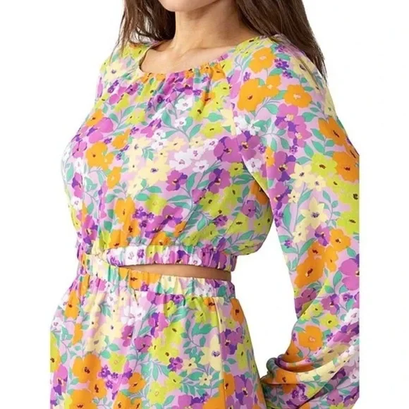 NWT Sanctuary Long-Sleeve Cut-Out Dress in Fresh Garden Size Medium - Picture 3 of 10